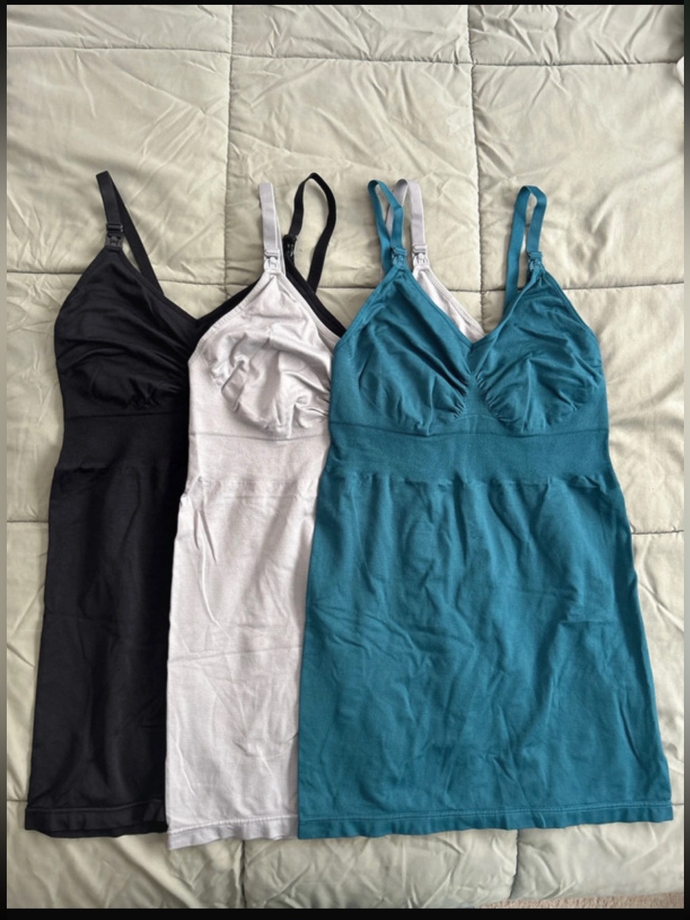 Women’s Nursing/Support Cami Tank Top - Black, Gray, Teal